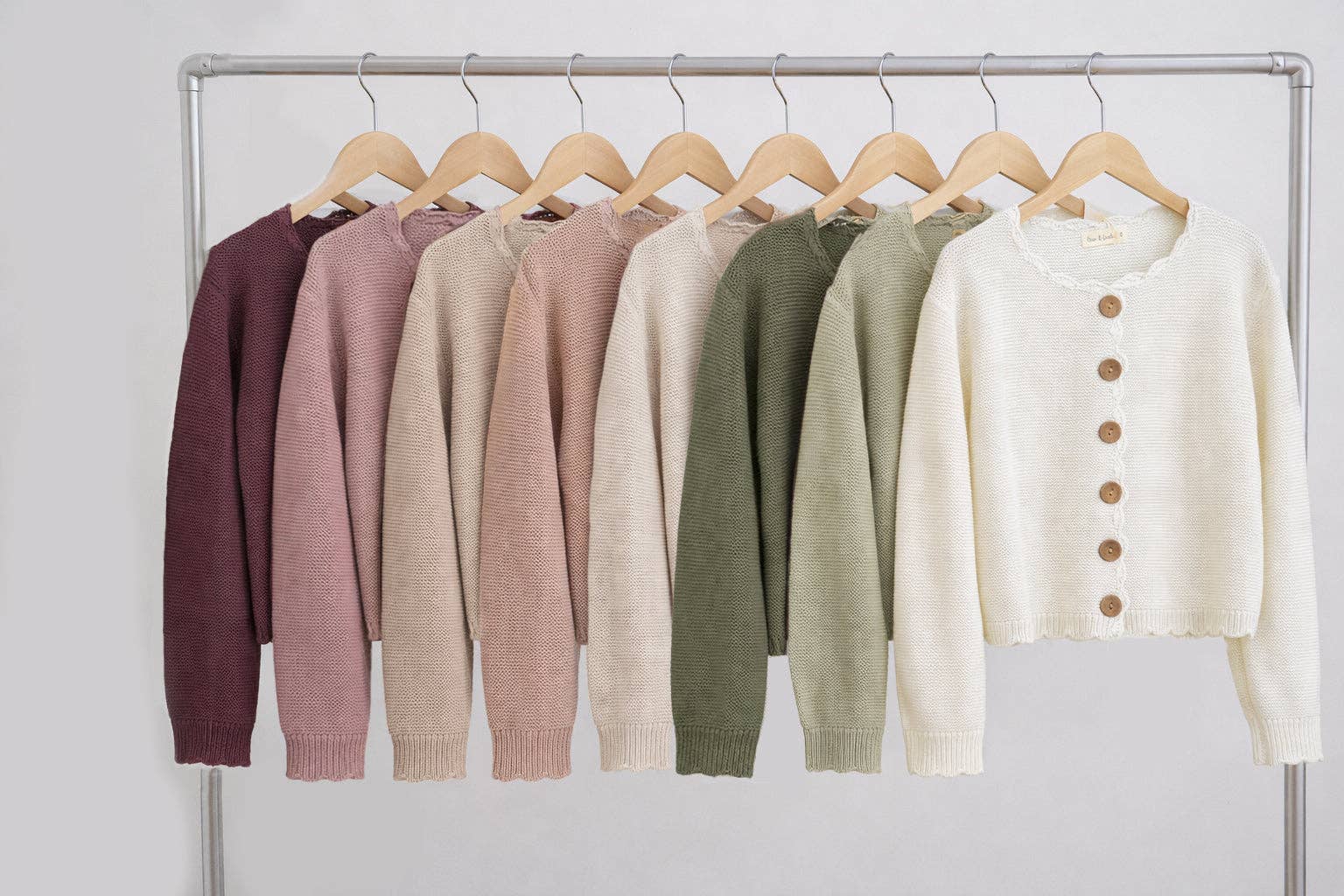 Ladies Sophia Sweater Cardigan: Dusty Pink - Bossy Beans
