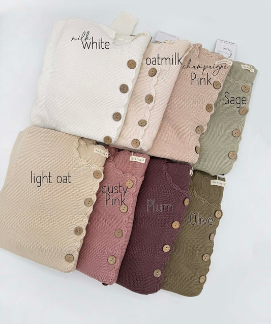 Ladies Sophia Sweater Cardigan: Light Oat - Bossy Beans