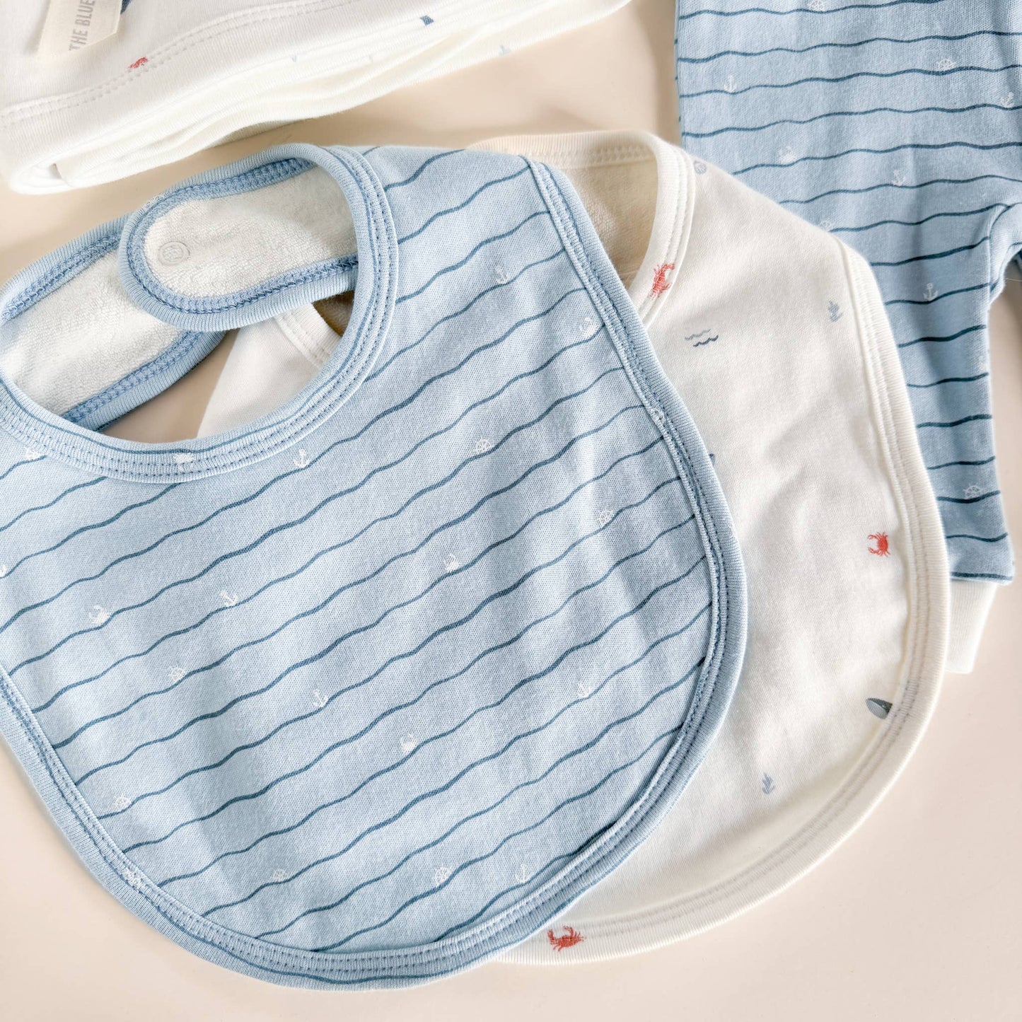 Layette Set Nautical Ocean - Organic Cotton - Baby Shower Gift - Bossy Beans