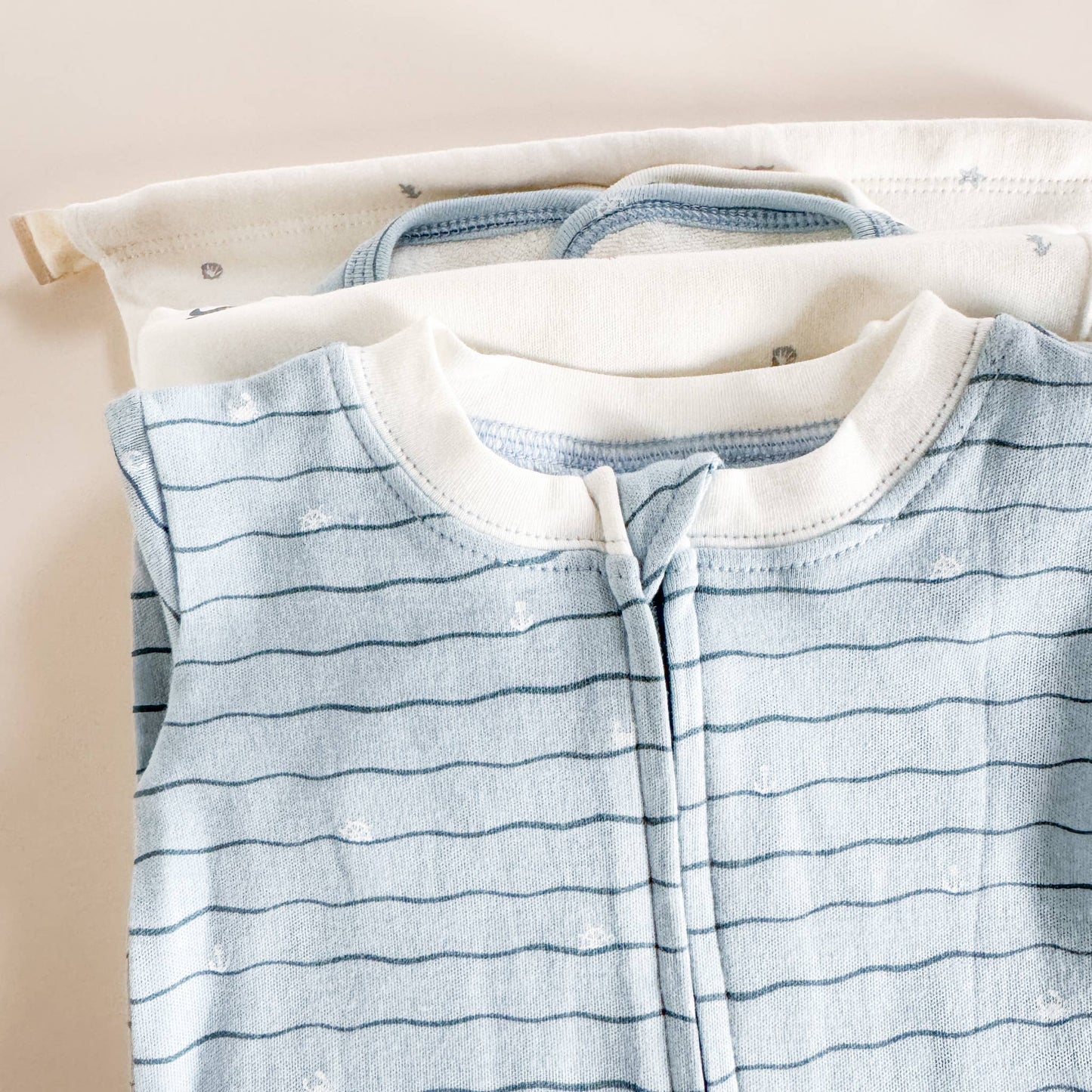 Layette Set Nautical Ocean - Organic Cotton - Baby Shower Gift - Bossy Beans