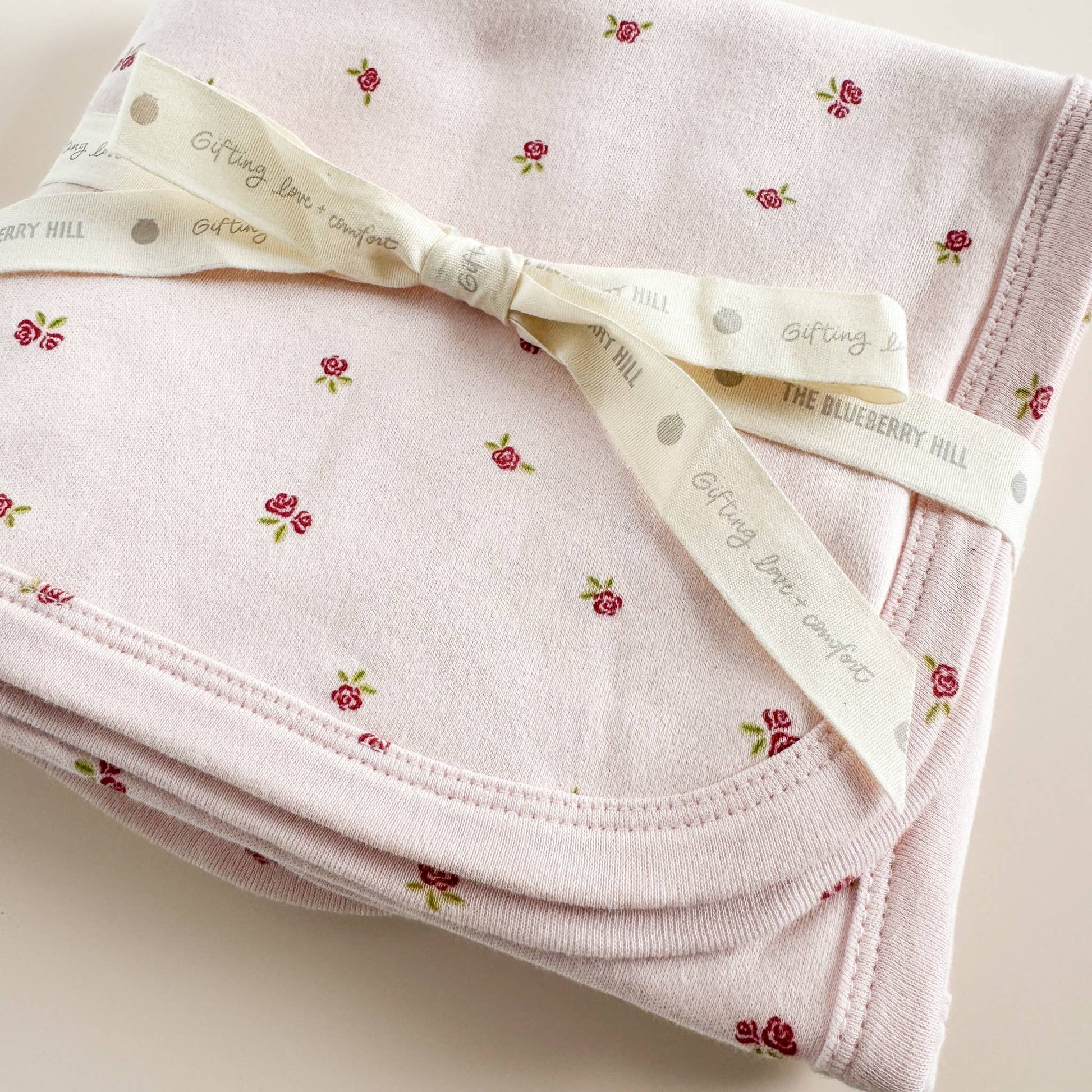 Layette Set Strawberry Pink Rose - Newborn Baby Shower Gift - Bossy Beans