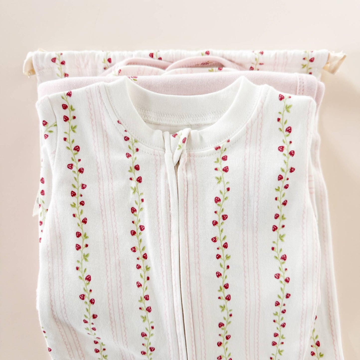 Layette Set Strawberry Pink Rose - Newborn Baby Shower Gift - Bossy Beans