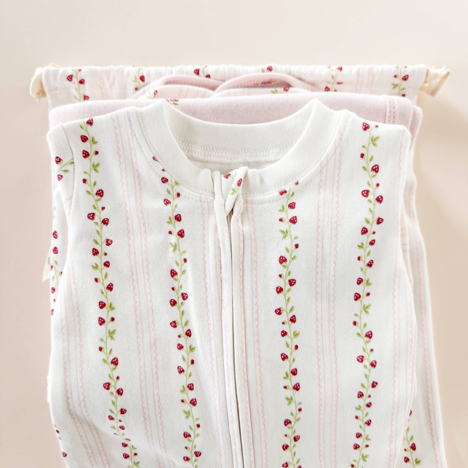 Layette Set Strawberry Pink Rose - Newborn Baby Shower Gift - Bossy Beans
