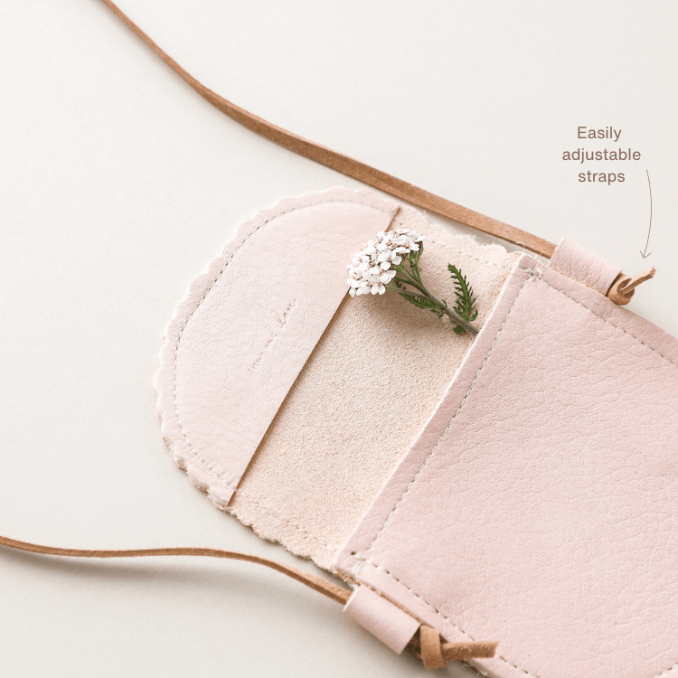 Little Girl Scalloped Leather Purse in Light Pink - Bossy Beans