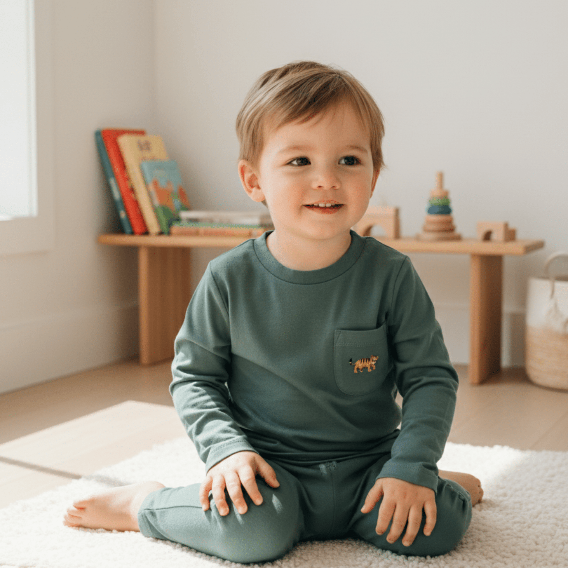 Long Sleeve Jersey Tee - Tiger - Bossy Beans