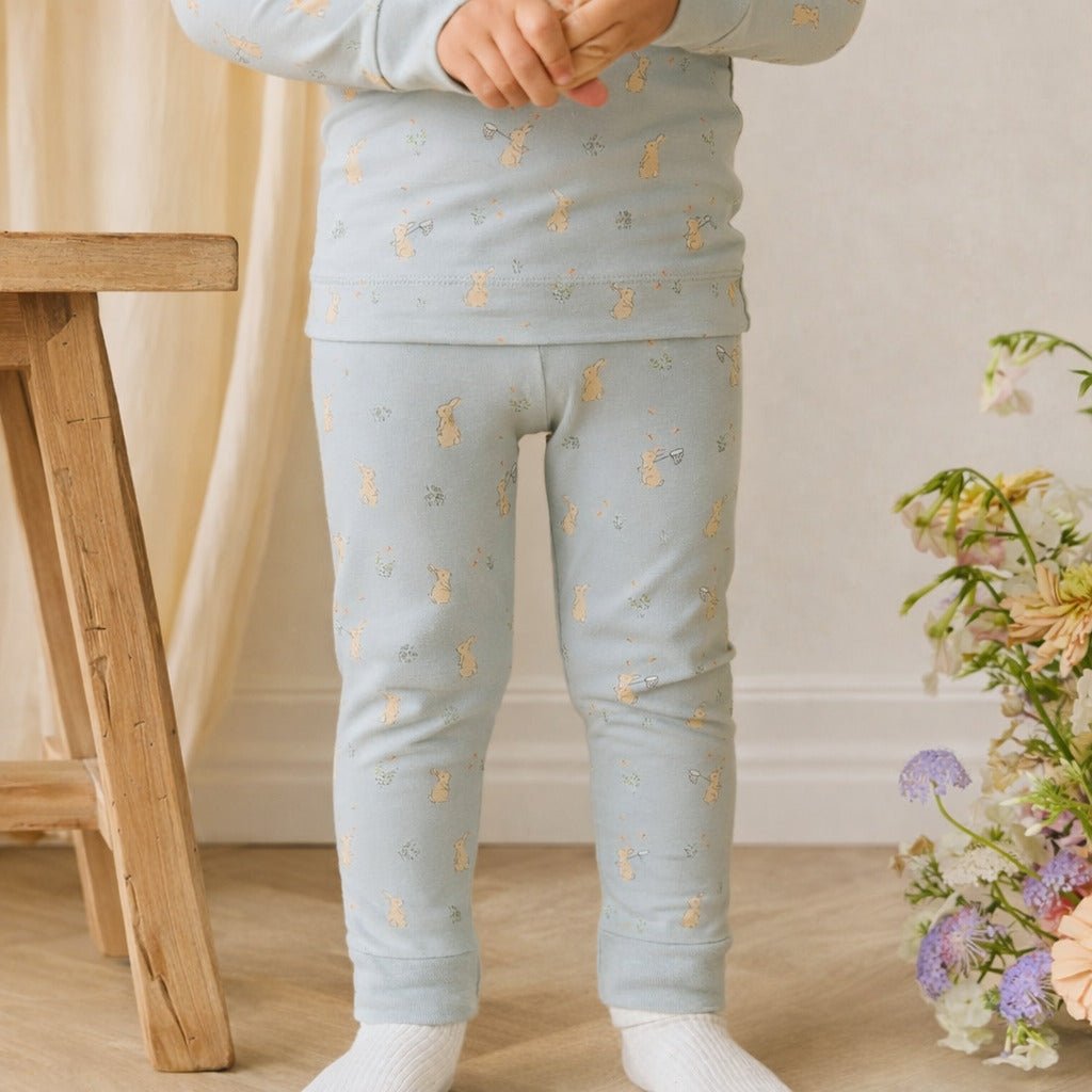 Long Sleeve Pyjama Set - Lapin Jardin Blue - Bossy Beans