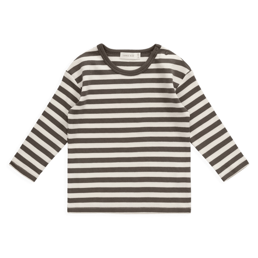 Long Sleeve Top - Essential Stripe Raku/Cloud - Bossy Beans