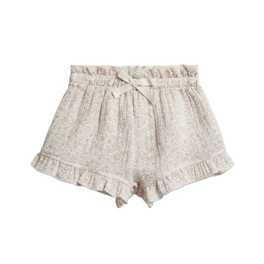 Luz Muslin Ruffle Shorts - Belmont Floral / Shell + Powder - Bossy Beans