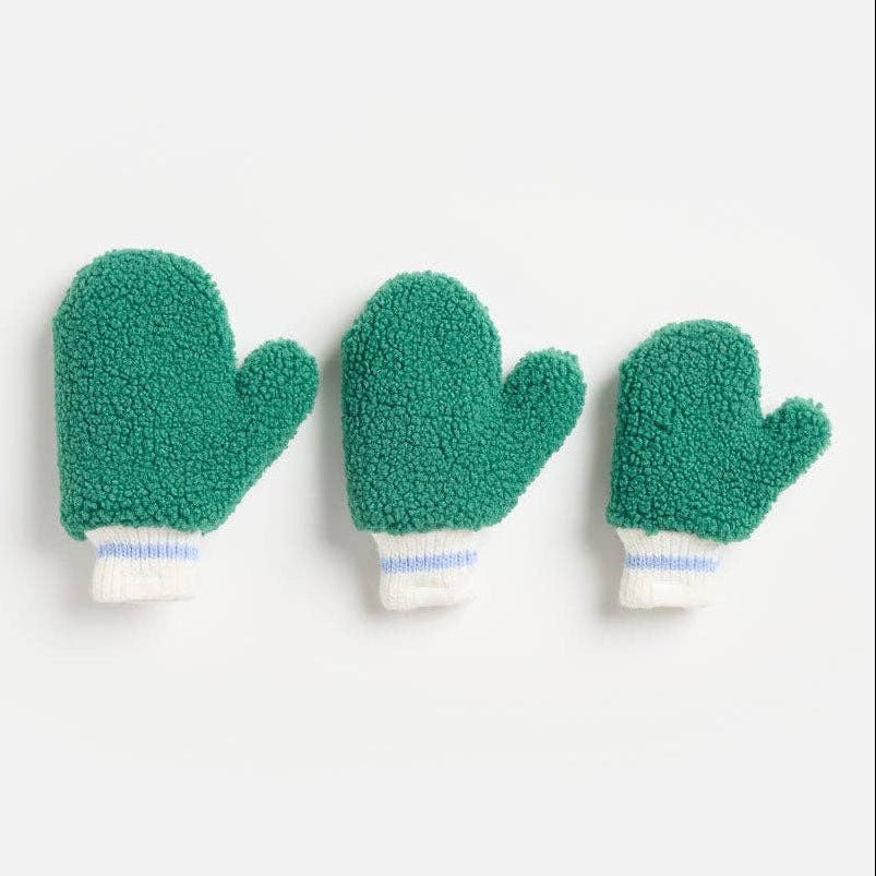 MAD HTR Sherpa Mittens - Green - Bossy Beans
