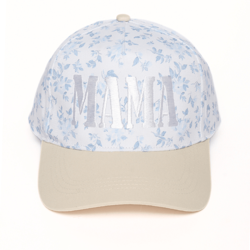 MAMA Embroidered Floral Print Two Tone Cap - Bossy Beans