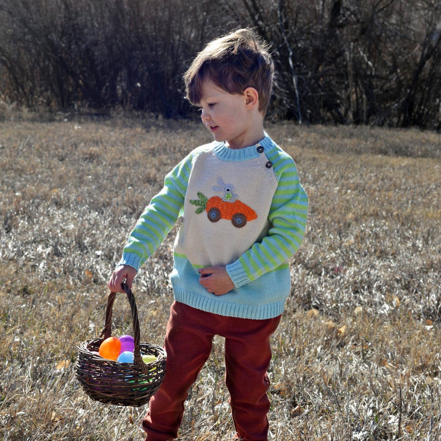 Melange Collection - Carrot Car Easter Sweater - Bossy Beans