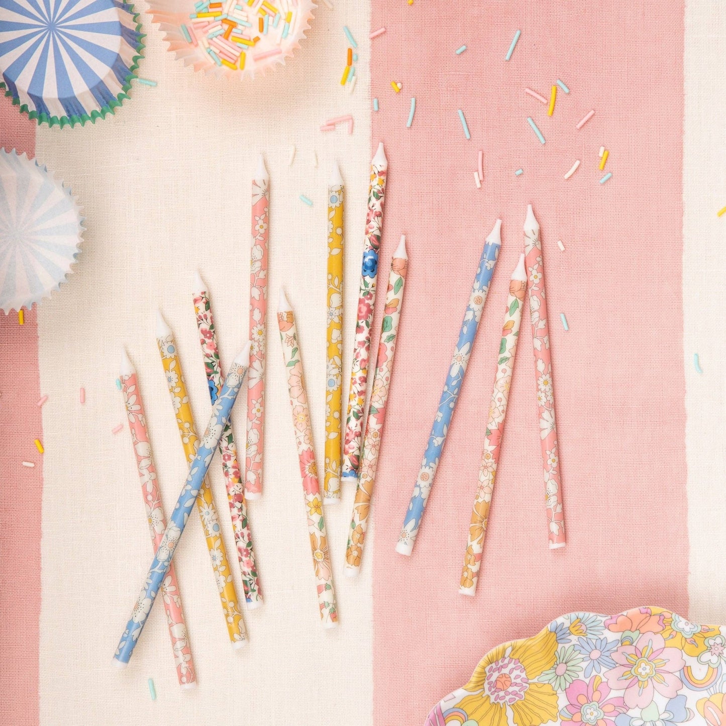 Meri Meri x Liberty Mixed Print Party Candles - Bossy Beans