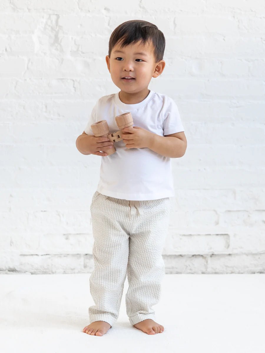 Merrit Seersucker Pant - Dune Stripe - Bossy Beans