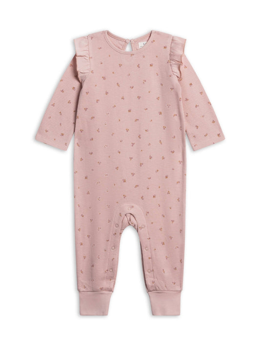 Mila Waffle Knit Flutter Sleeve Romper - Tilda Floral - Bossy Beans