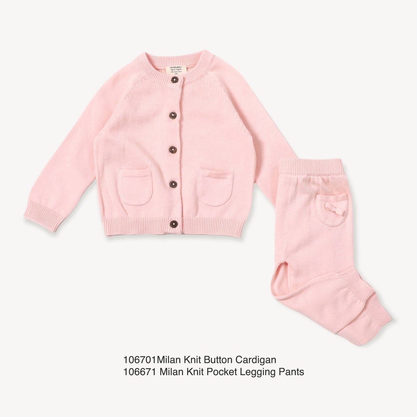 Milan Baby Legging Pants Sweater Knit (Organic Cotton): Blush - Bossy Beans