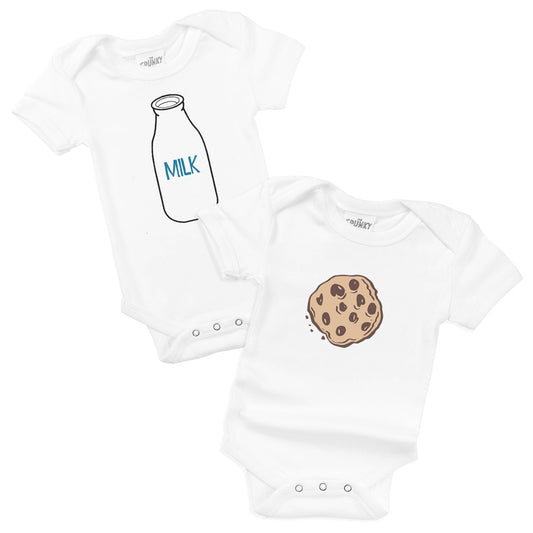 Milk & Cookies Baby Bodysuit Twin Set - Bossy Beans