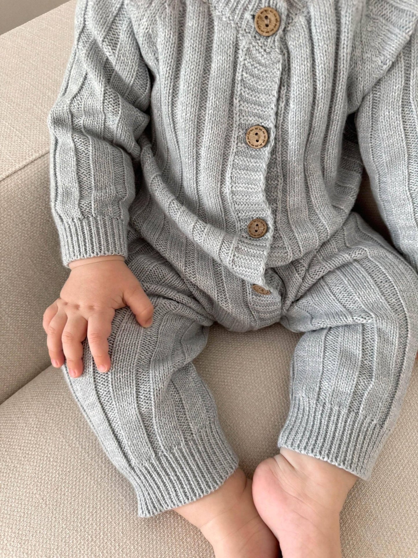Milo Jumpsuit: Heathered Blue - Bossy Beans
