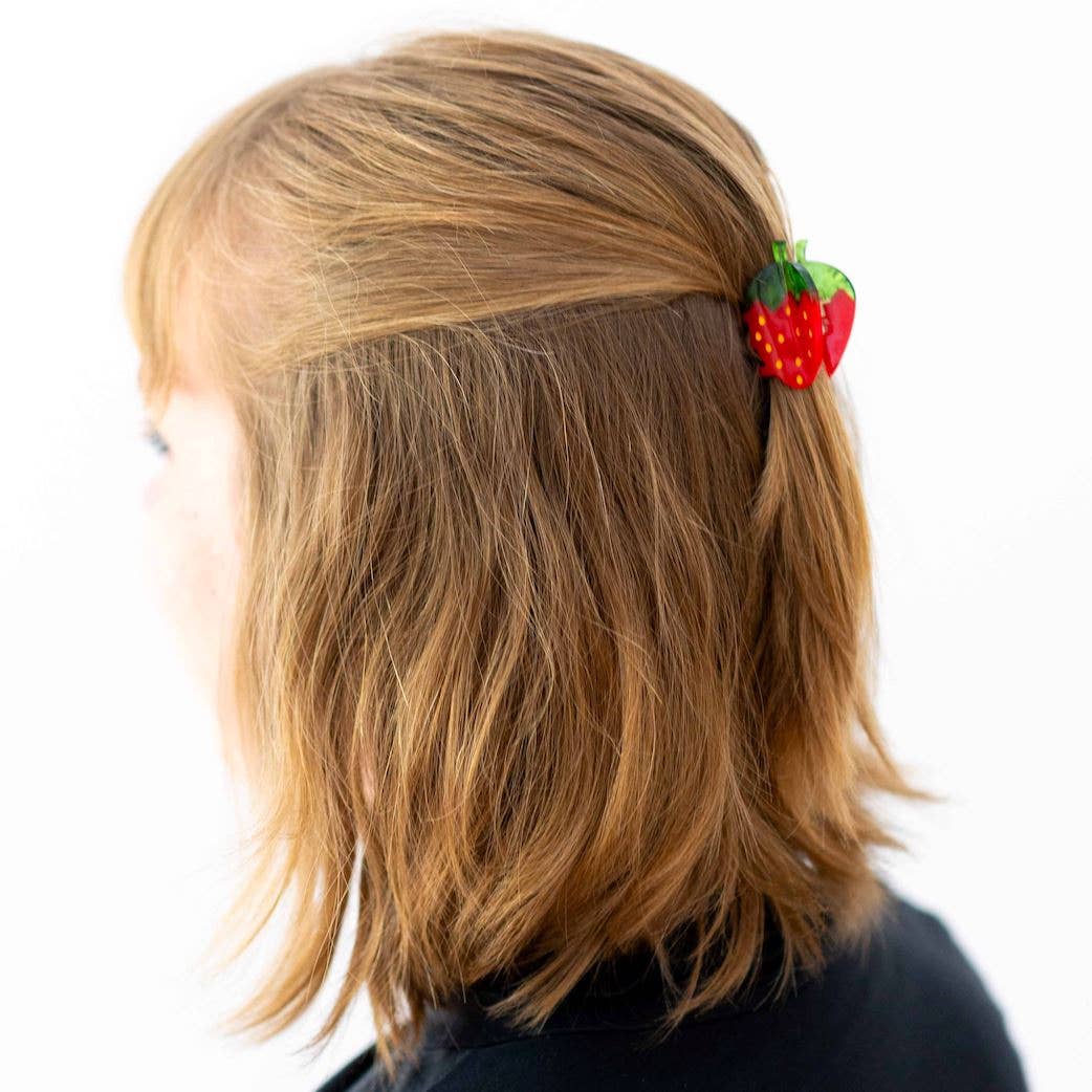 Mini Red Strawberry Hair Claw Clip - Bossy Beans