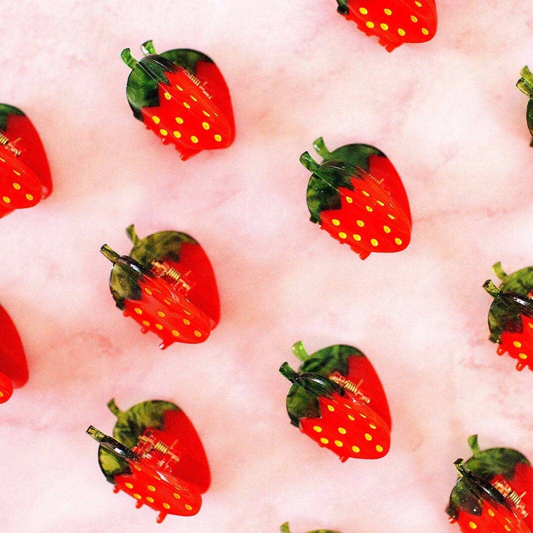 Mini Red Strawberry Hair Claw Clip - Bossy Beans
