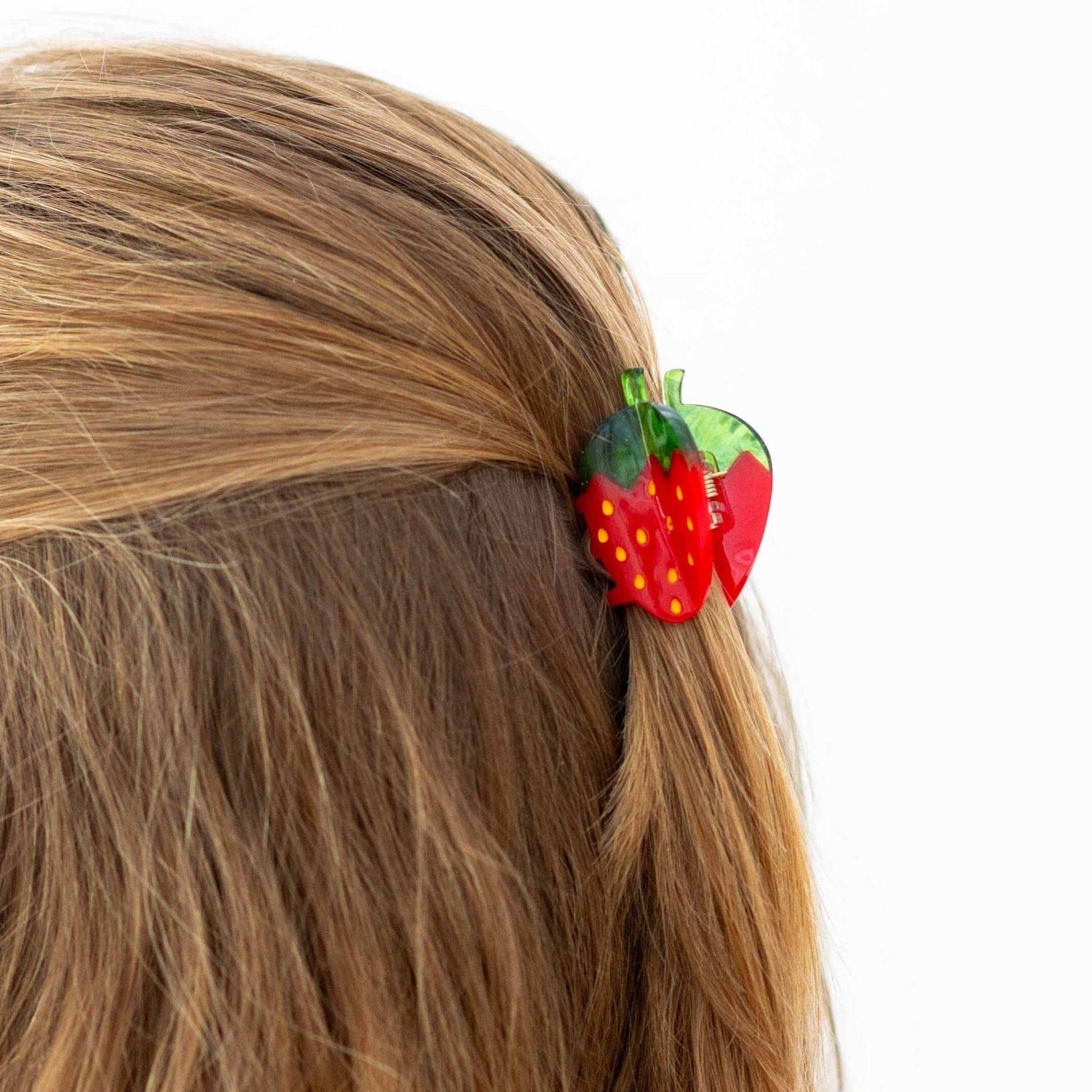 Mini Red Strawberry Hair Claw Clip - Bossy Beans