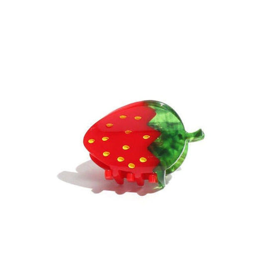 Mini Red Strawberry Hair Claw Clip - Bossy Beans