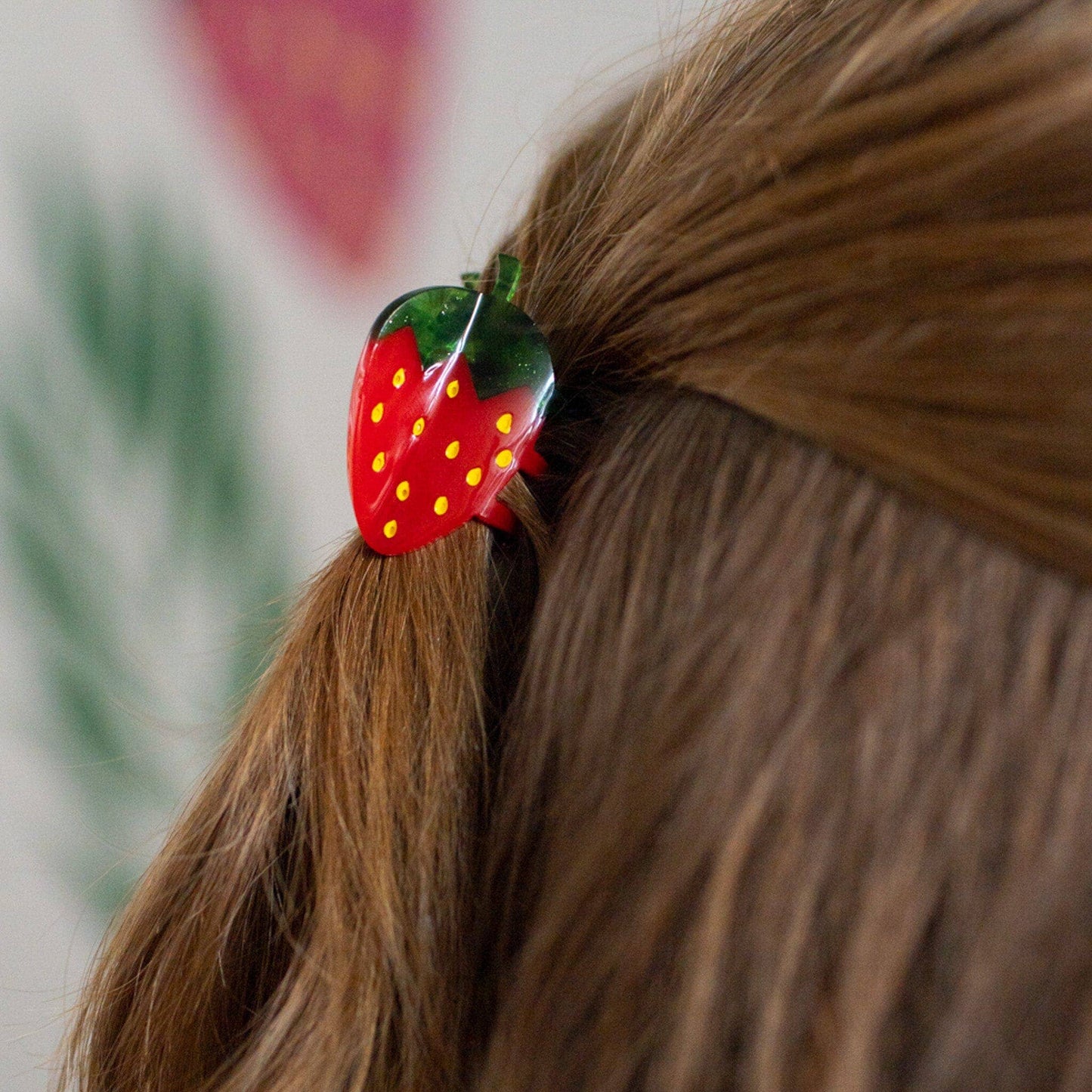 Mini Red Strawberry Hair Claw Clip - Bossy Beans