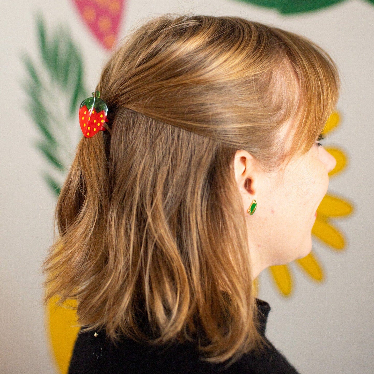 Mini Red Strawberry Hair Claw Clip - Bossy Beans
