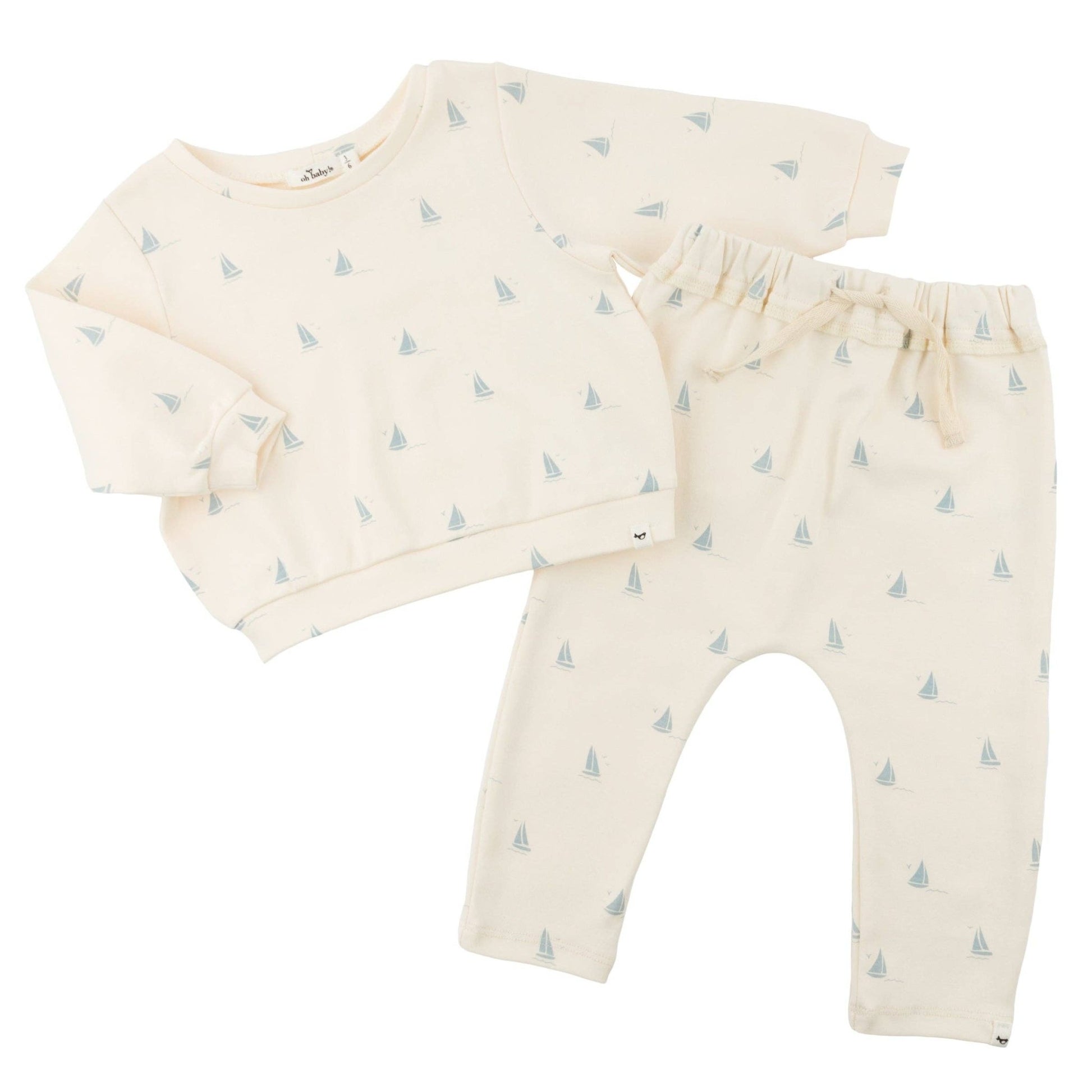 Mini Sailboats Brooklyn Boxy Jogger Set - Bossy Beans