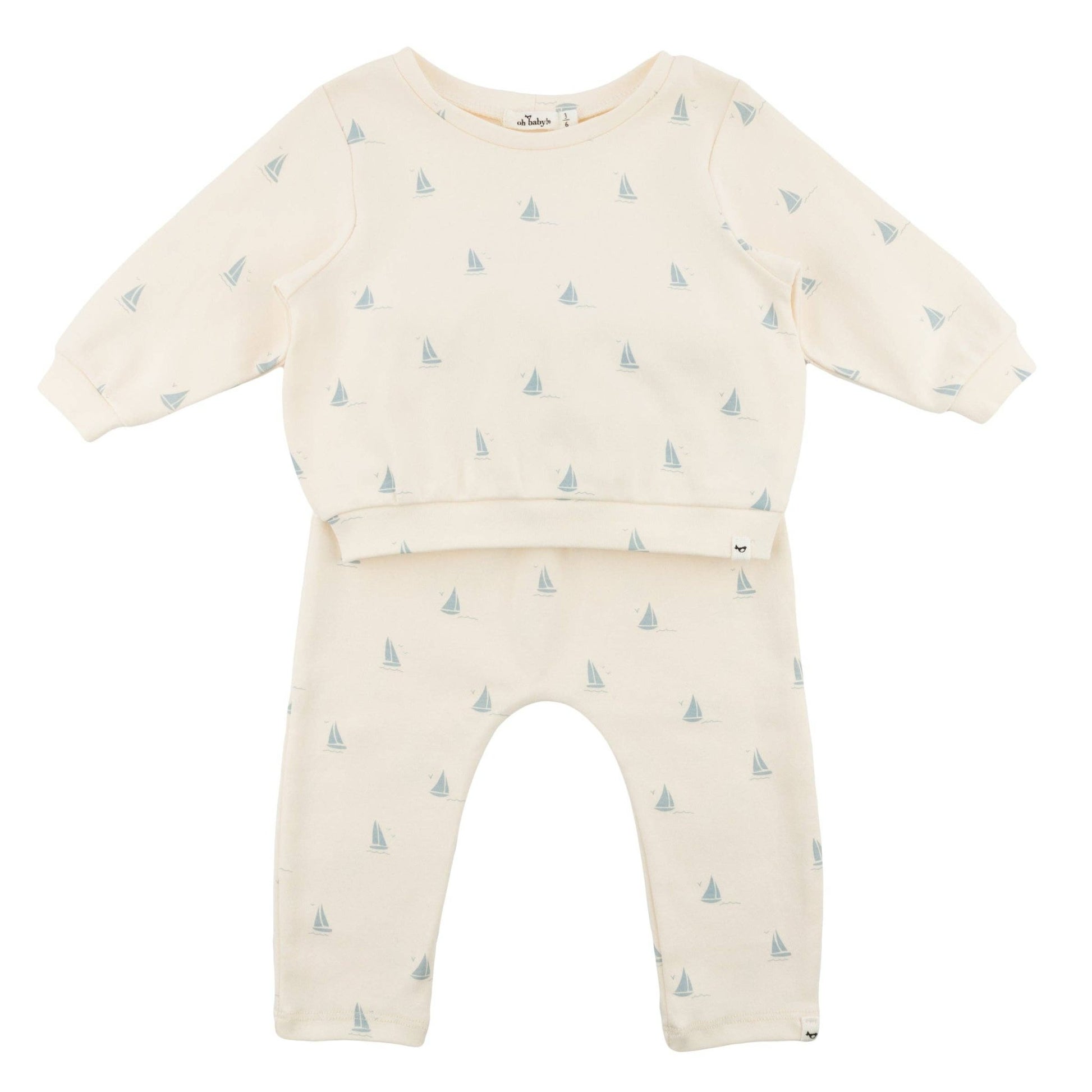 Mini Sailboats Brooklyn Boxy Jogger Set - Bossy Beans