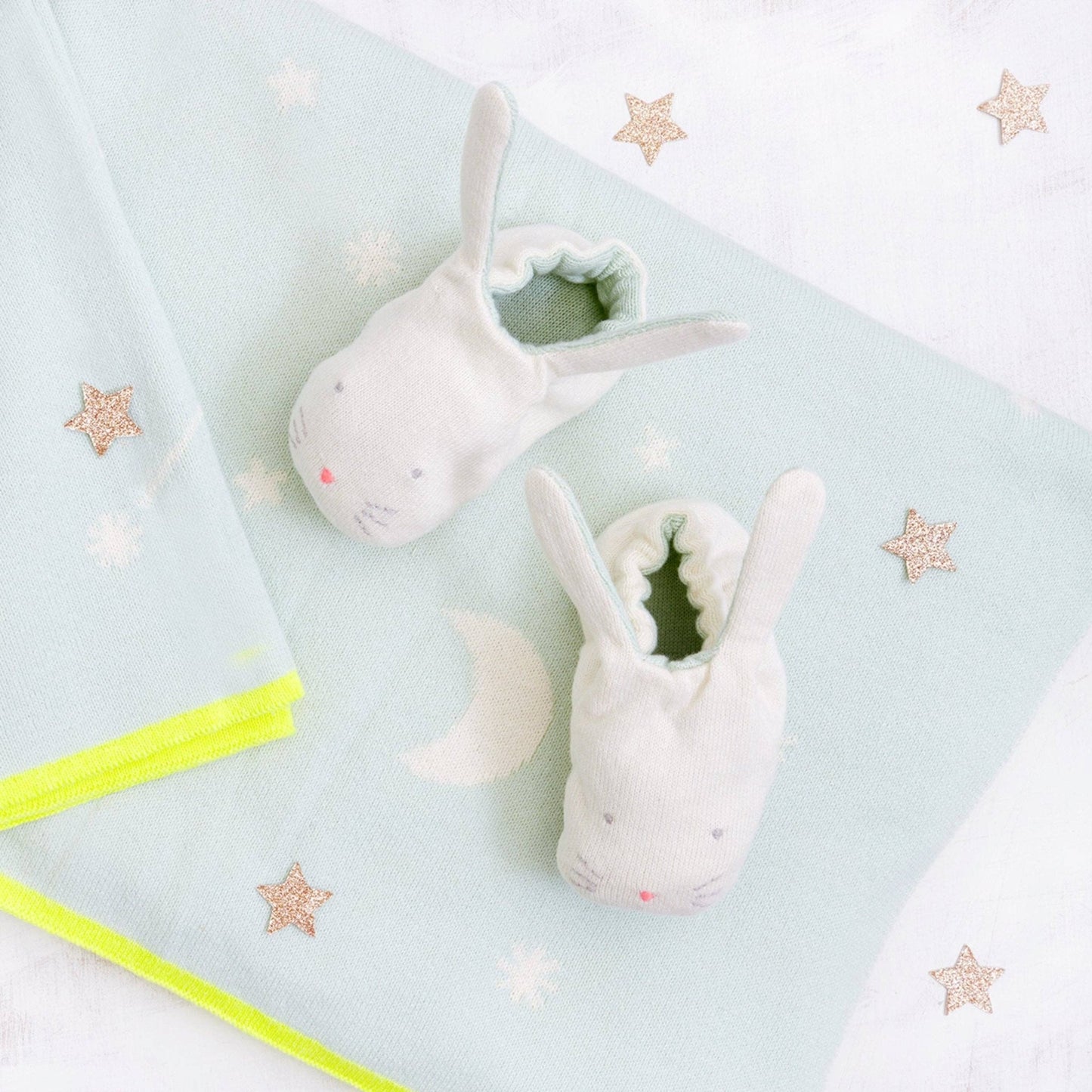 Mint Bunny Baby Booties - Bossy Beans