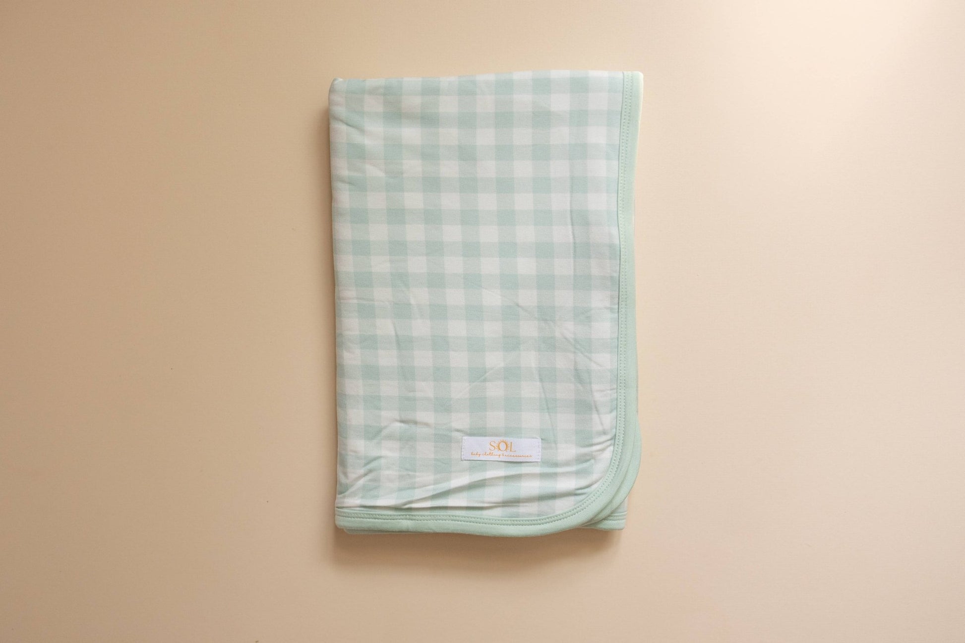 Mint Gingham Bamboo Blanket - Bossy Beans