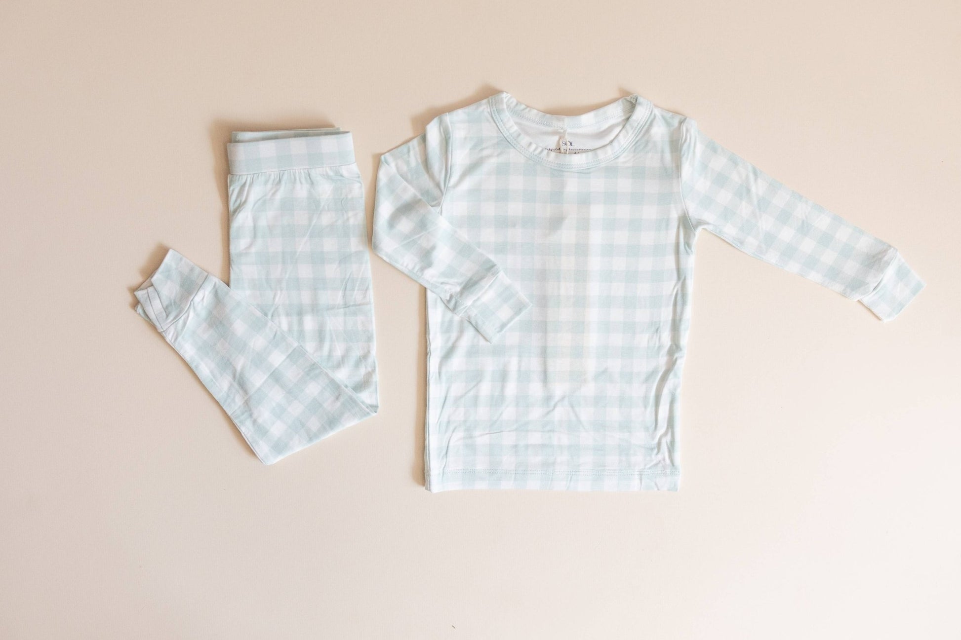Mint Gingham Bamboo Two Piece - Bossy Beans