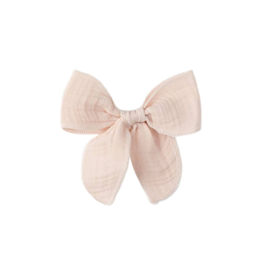 Muslin Bow Clip - Shell - Bossy Beans