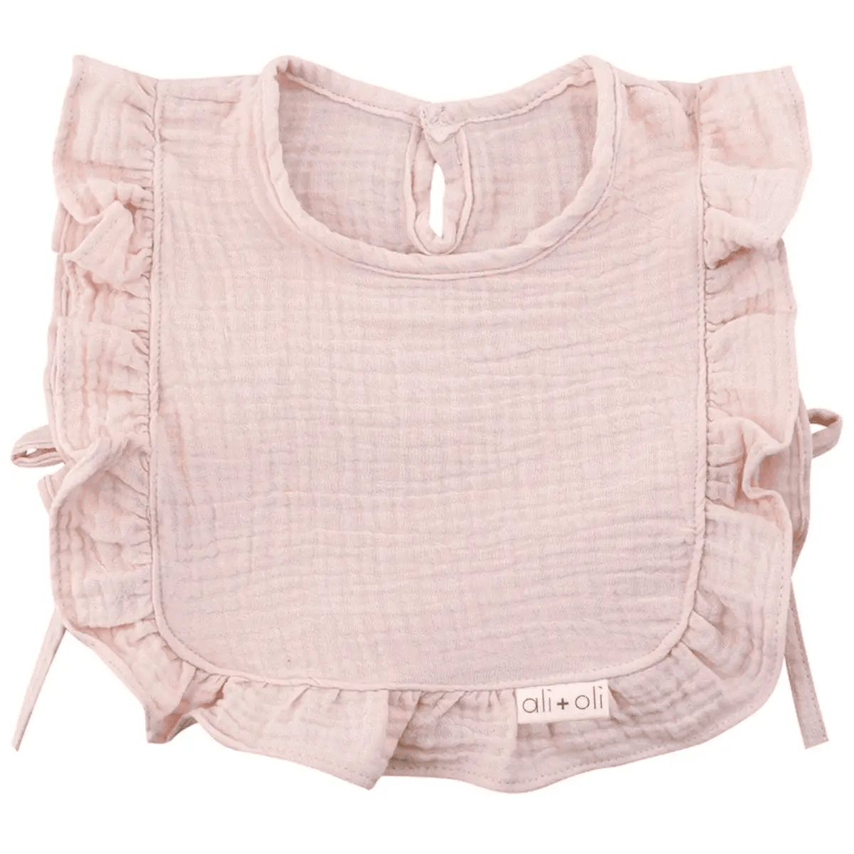 Muslin Cotton Ruffle Baby Bib (Pink) - Bossy Beans