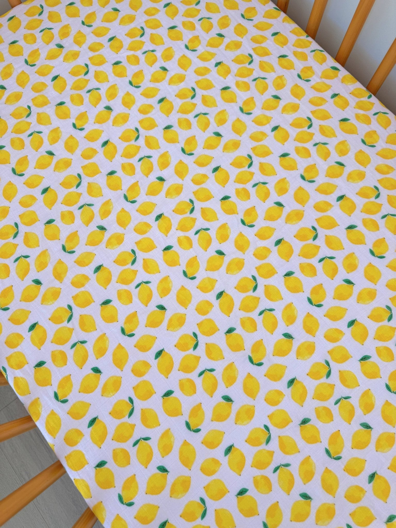 Muslin Crib Sheet: Lemon Sorbet - Bossy Beans