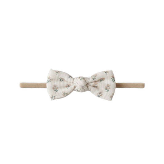 Muslin Dainty Bow - Palmer Floral / Dune + Laguna - Bossy Beans