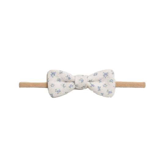 Muslin Dainty Bow - Rosebay Floral (Coconut + Sea) - Bossy Beans