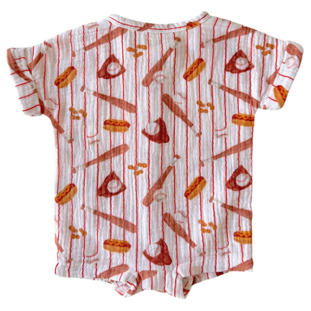 Muslin Henley Shortall - Baseball Game - Bossy Beans
