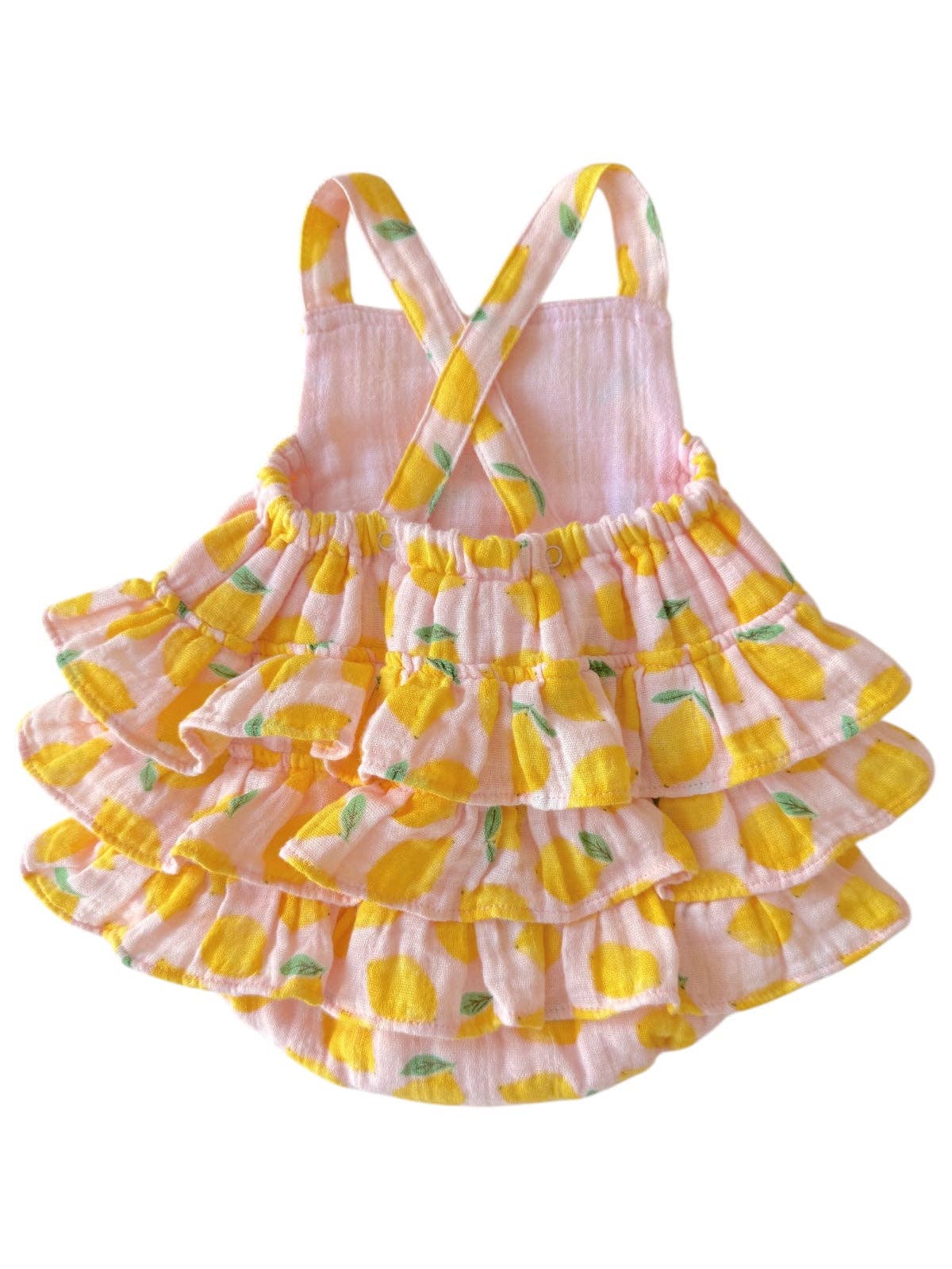 Muslin Ruffle Sunsuit: Lemon Sorbet - Bossy Beans