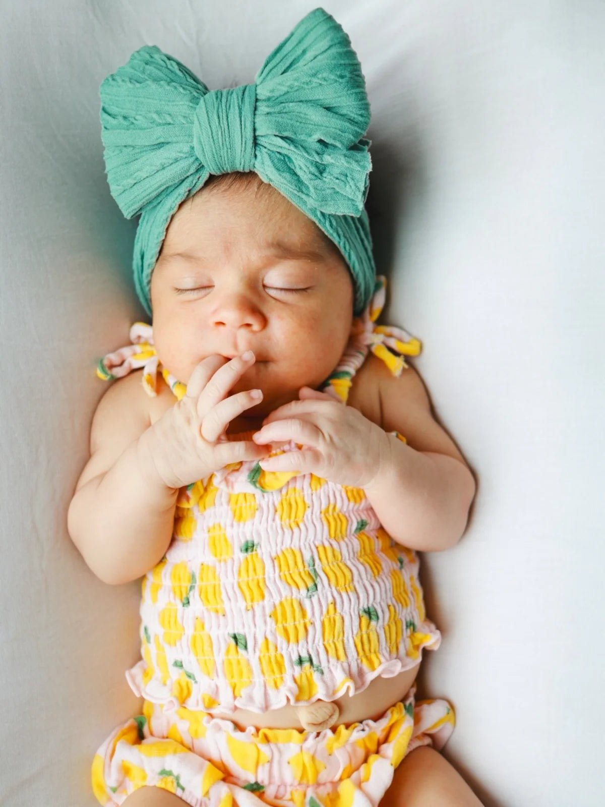 Muslin Smocked Ruffle Top & Bloomer: Lemon Sorbet - Bossy Beans