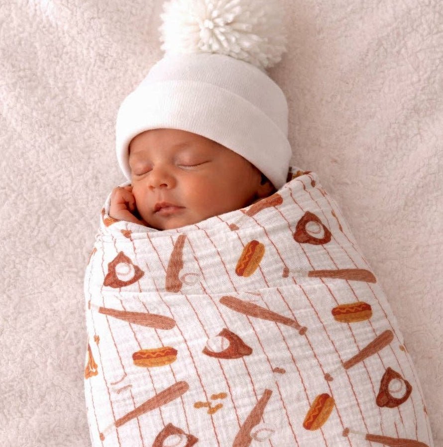 Muslin Swaddle - Baseball Game - Bossy Beans