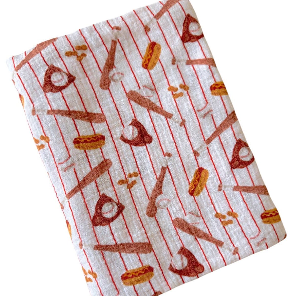 Muslin Swaddle - Baseball Game - Bossy Beans