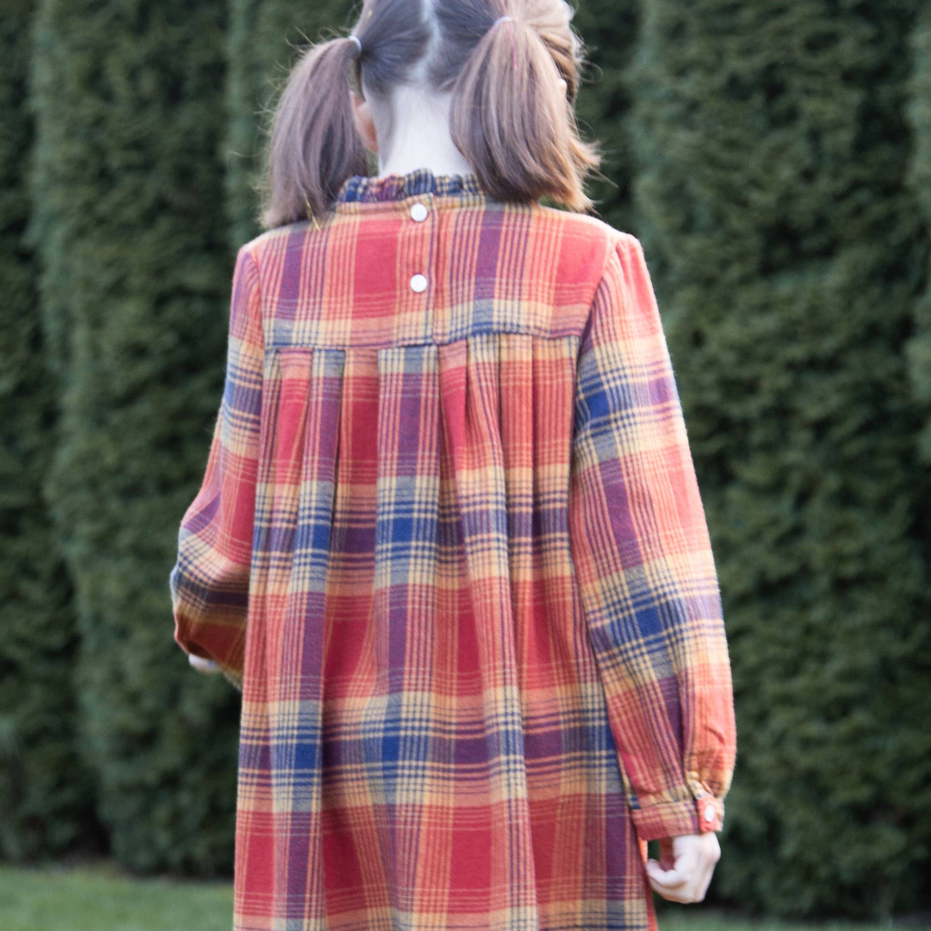 Myrtle Dress | Orange Winter Plaid - Bossy Beans