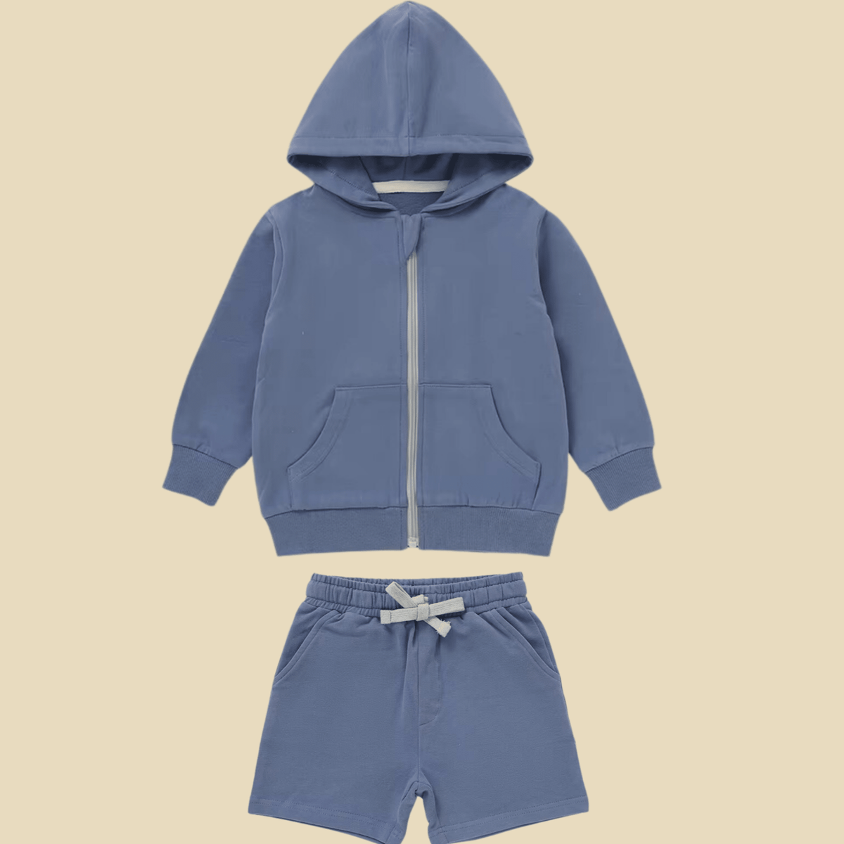 Organic 2 piece set Hoodie + shorts - Bossy Beans