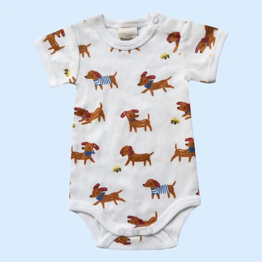 Organic Baby Onesie - Dogs Print - Bossy Beans