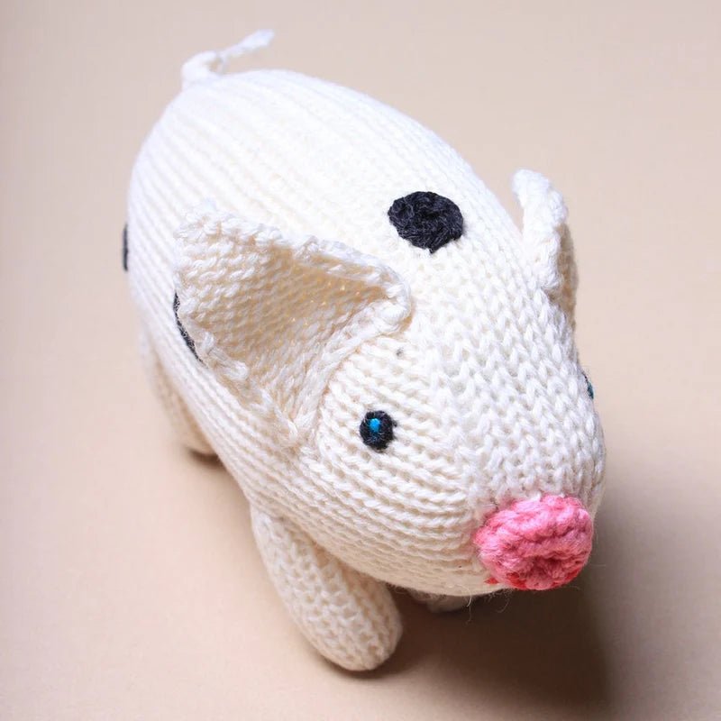Organic Baby Rattle Toy - Pig - Bossy Beans