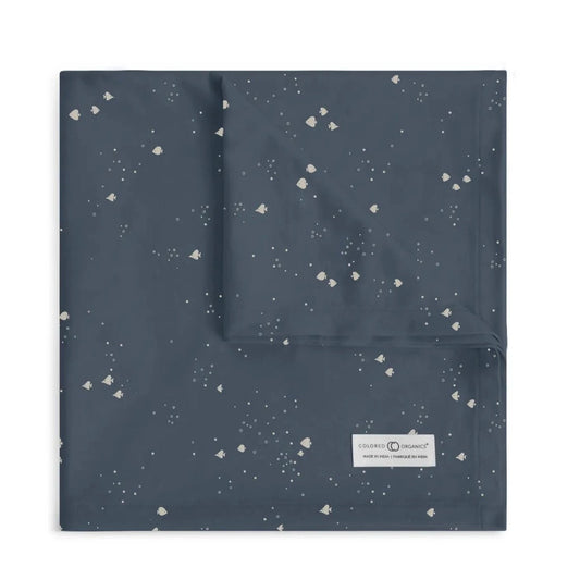 Organic Baby Swaddle Blanket - School of Fish / Harbor - Bossy Beans