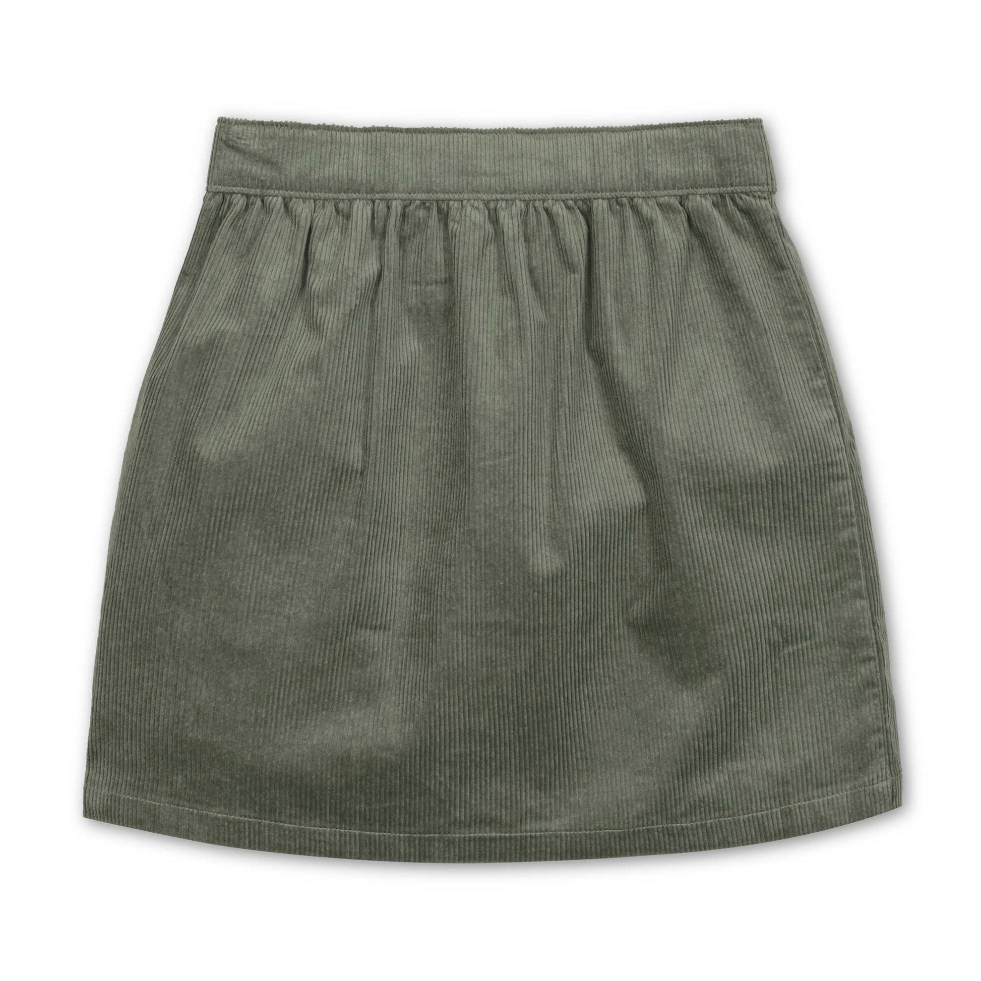 Organic Corduroy Button Front Skirt: Sage - Bossy Beans