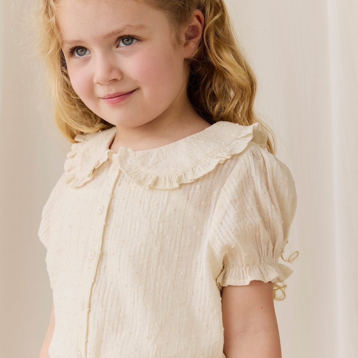 Organic Cotton Bowie Blouse - Parchment - Bossy Beans