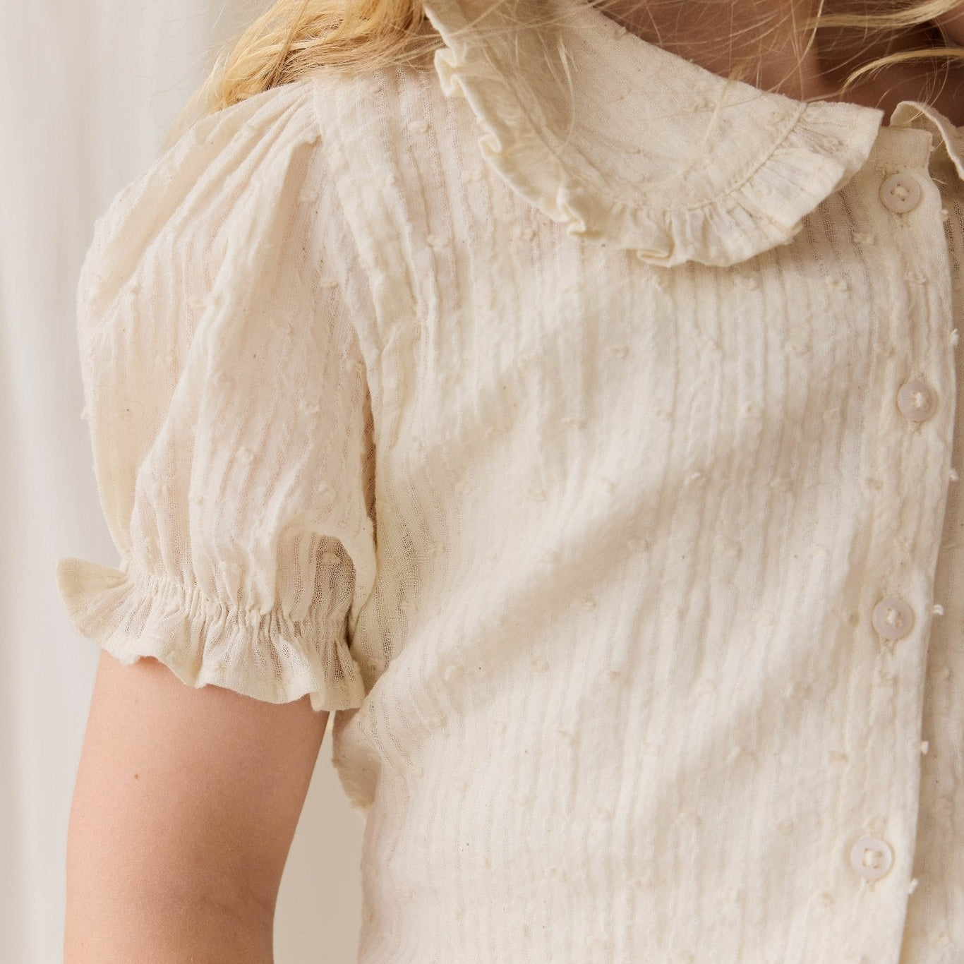 Organic Cotton Bowie Blouse - Parchment - Bossy Beans